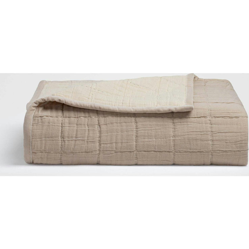 Gray Quilted Bedspread, Beige