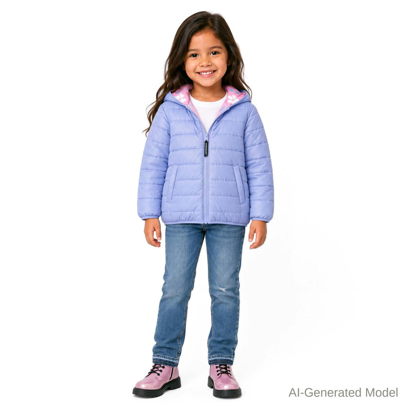 Reversible Color-Changing Puffer Jacket | Pink Bows