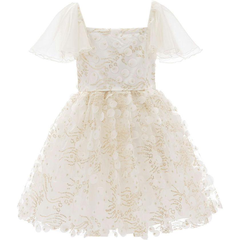 Cream Jolene Polka Dot Applique Dress