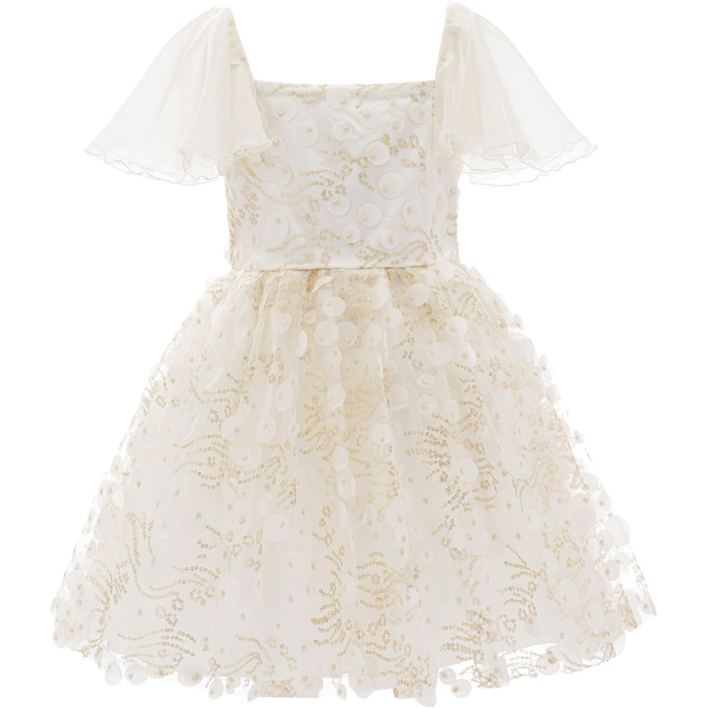 Cream Jolene Polka Dot Applique Dress