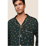 William Printed Long PJ Set, Green