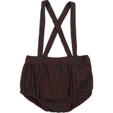 Plaid Collar Boys Overalls