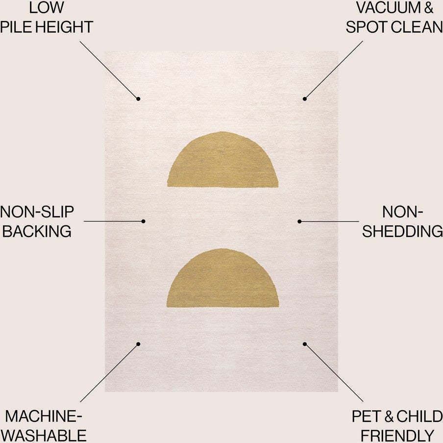 Luola Minimalist Geometric Machine-washable Area Rug