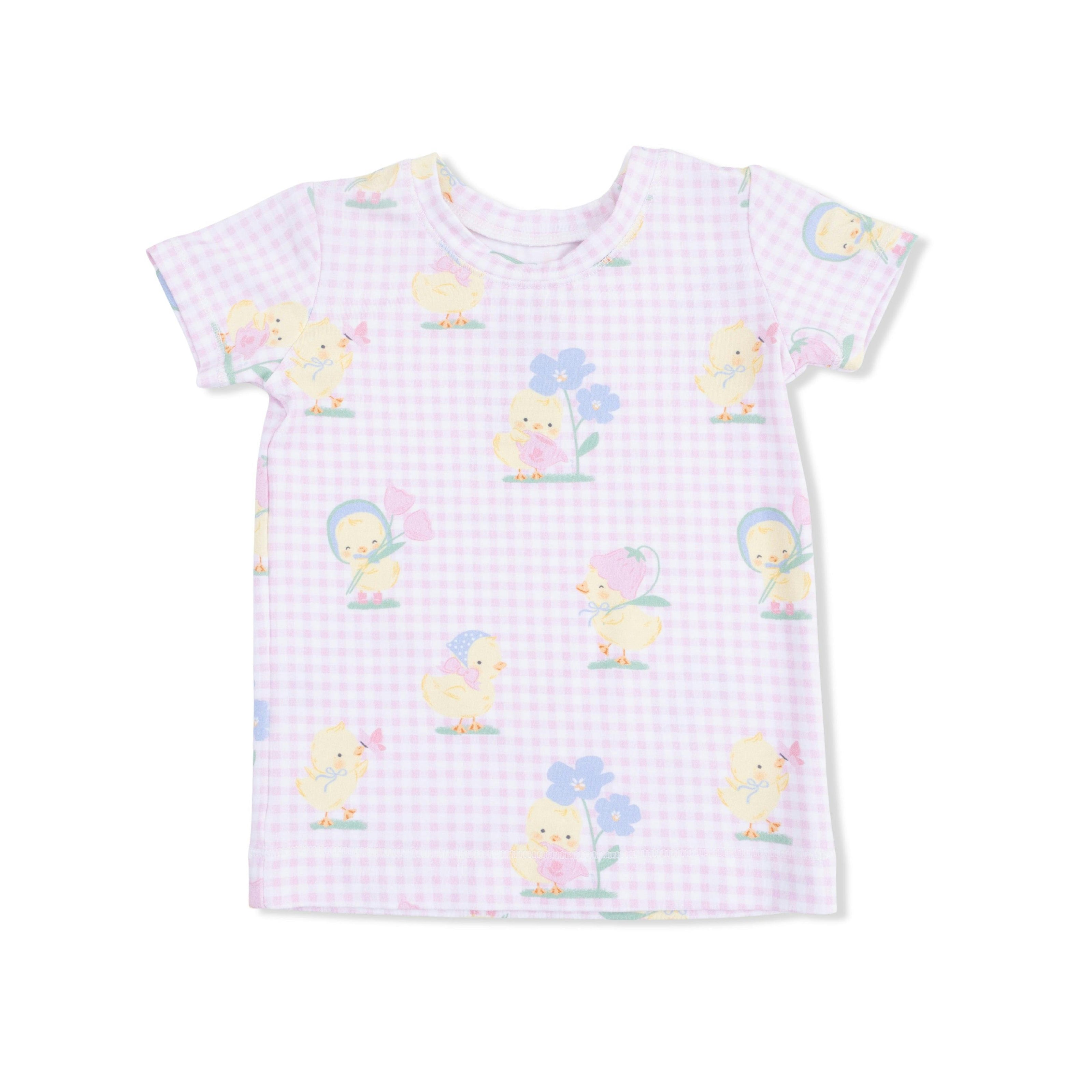 Vintage Spring Ducklings Pink - Loungewear Short Set