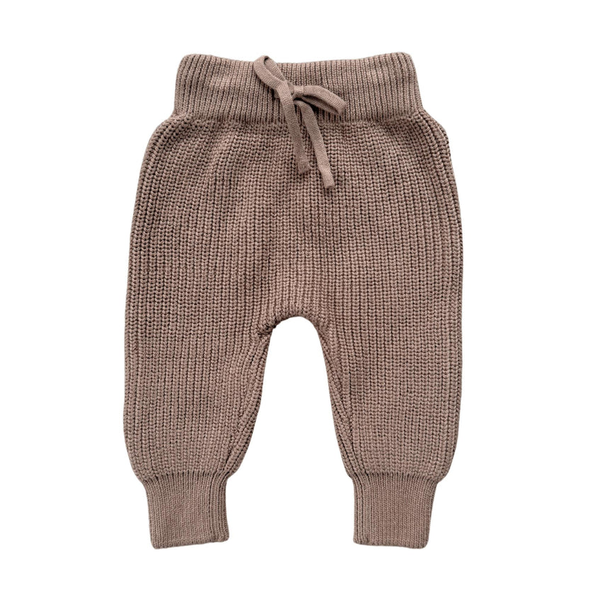 Boys Knit Pants in Sand