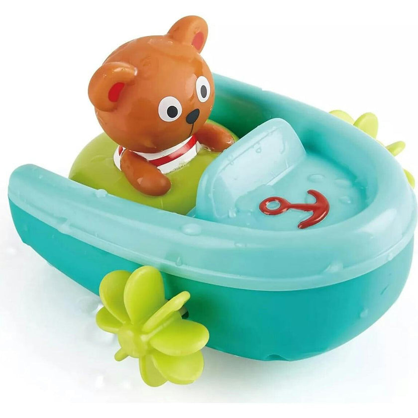 Hape: Tubing Pull-Back Boat - With Teddy Figure Companion