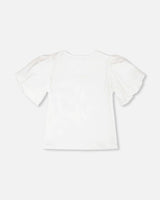 Organic Cotton Jersey Top With Embroidery