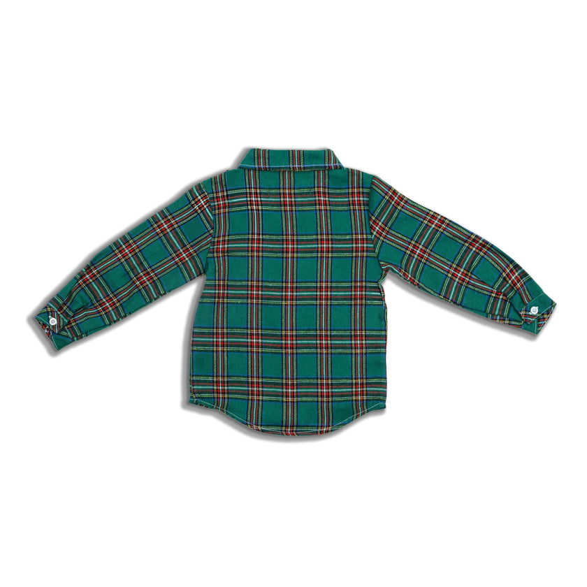 Jr Star Festive Plaid Child Button-Up and Bow Tie Set