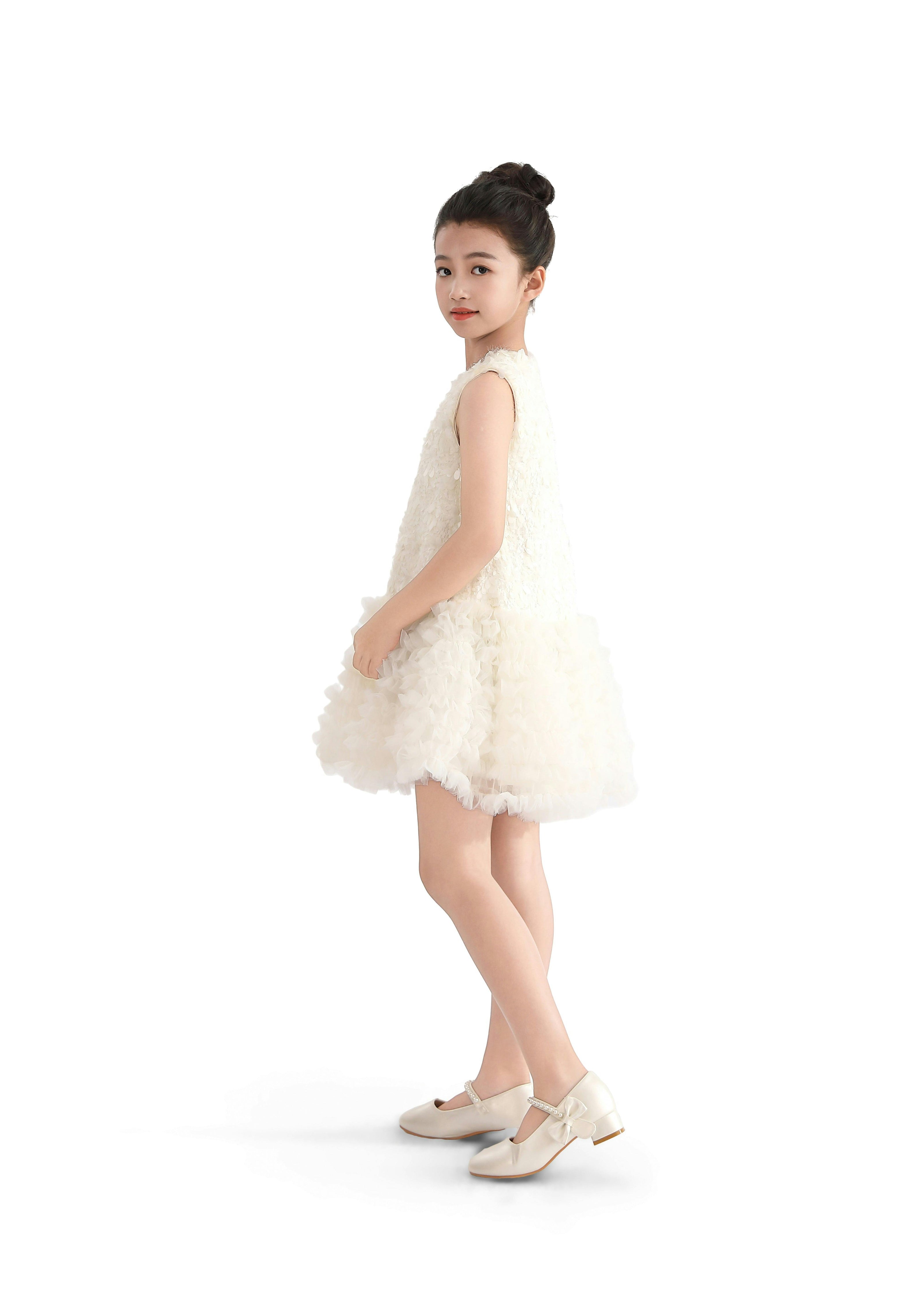 Cream Whispered Petal Mini Dress