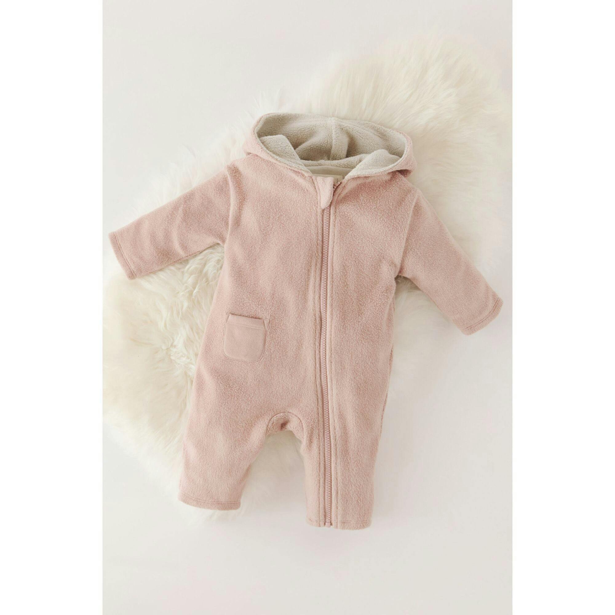Teddy Fleece Baby Suit, Pink