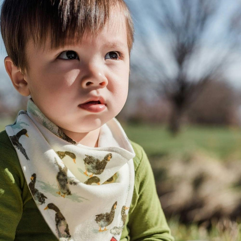 Vintage Floral Organic Cotton Three-Layer Kerchief Bib