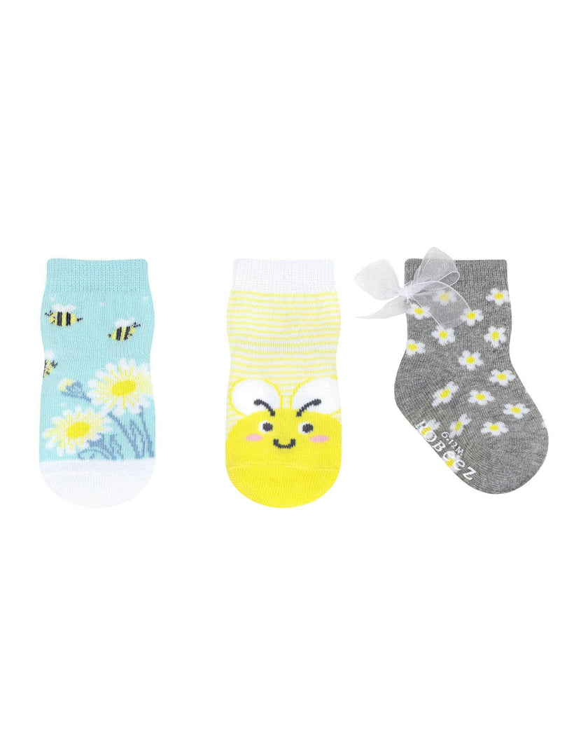 Busy Bee 3-Pack Baby Socks in Yellow