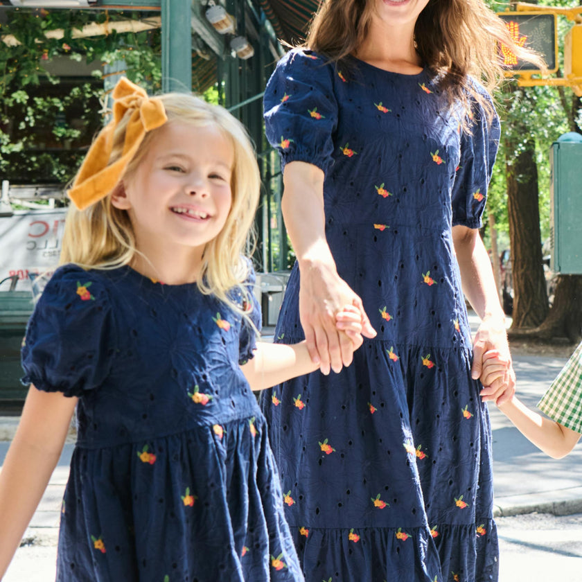 Girls Eliza Dress - Eyelet Embroidery