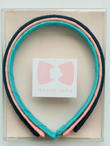 Set of three headbands - navy, cotton candy and turquoise
