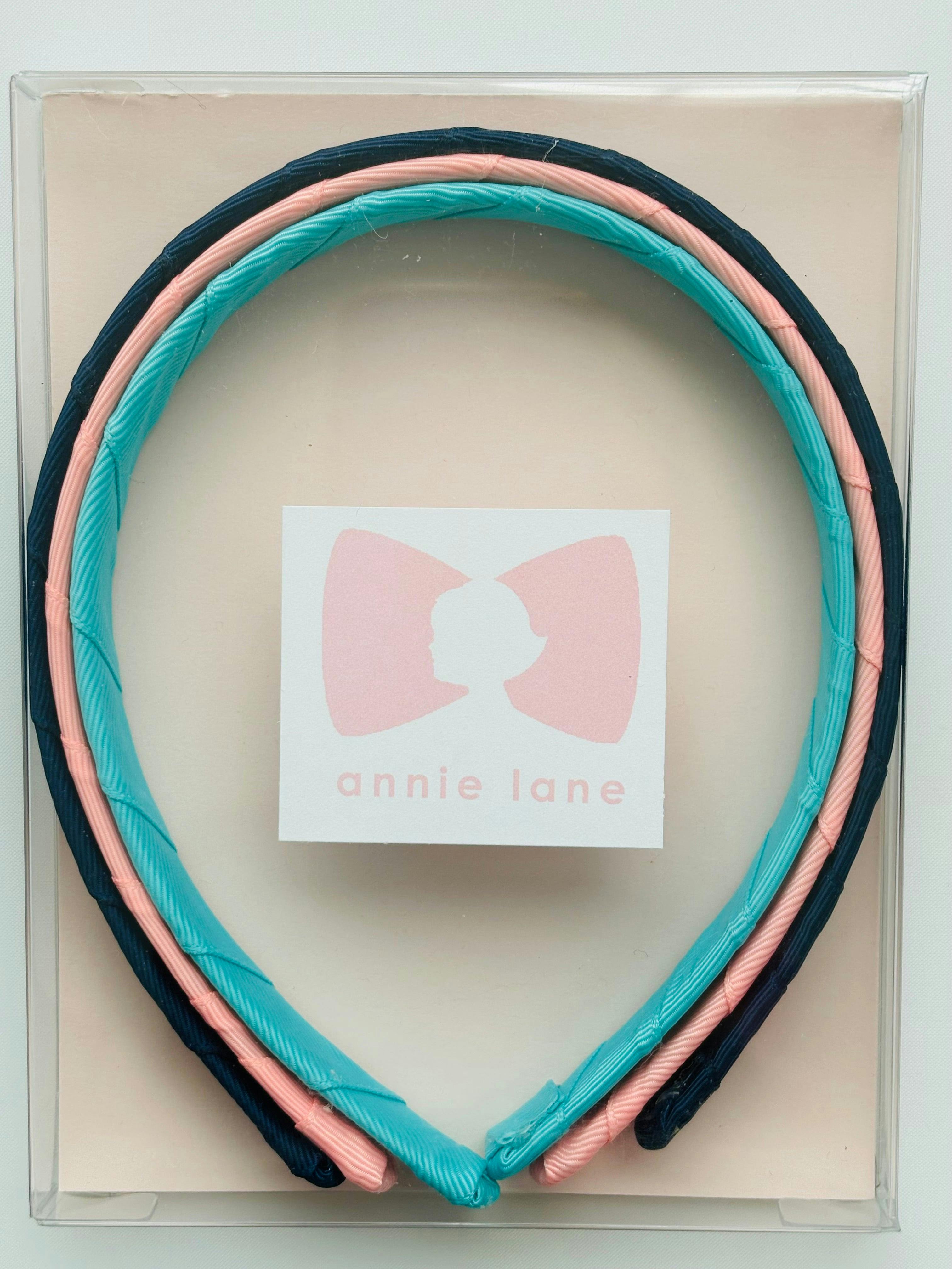 Set of three headbands - navy, cotton candy and turquoise