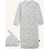 Lullaby Sky Bl Modal Magnetic Gown + Hat Set
