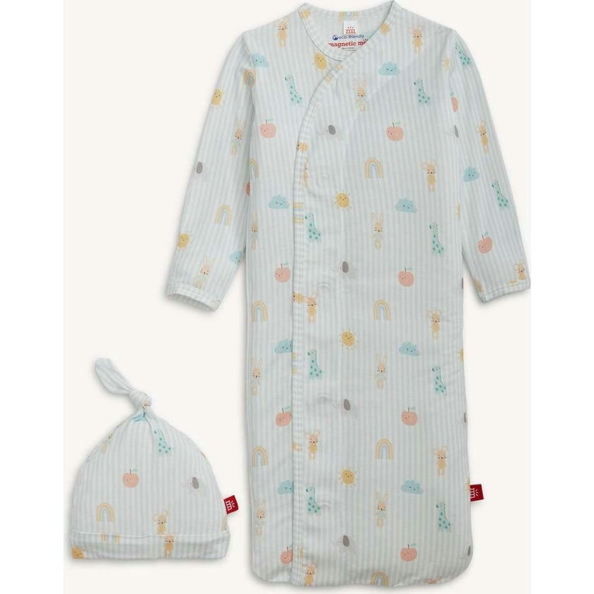 Lullaby Sky Bl Modal Magnetic Gown + Hat Set