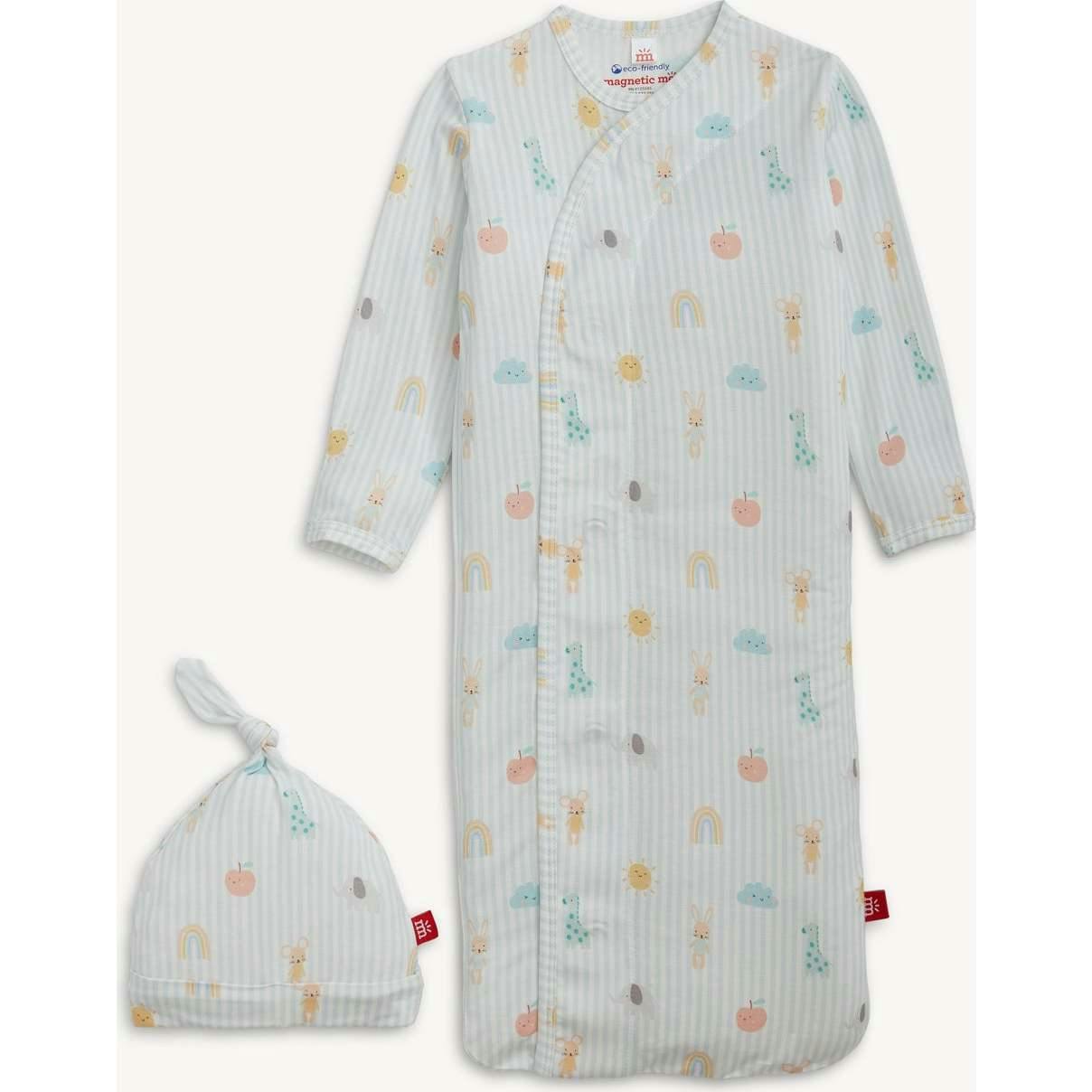 Lullaby Sky Bl Modal Magnetic Gown + Hat Set