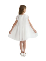 White Flower Accent Constance Dress