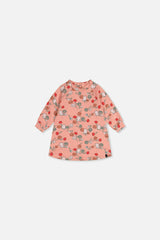 Baby French Terry Dress Pink Cat Print