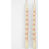 Pink Swirl Taper Candles