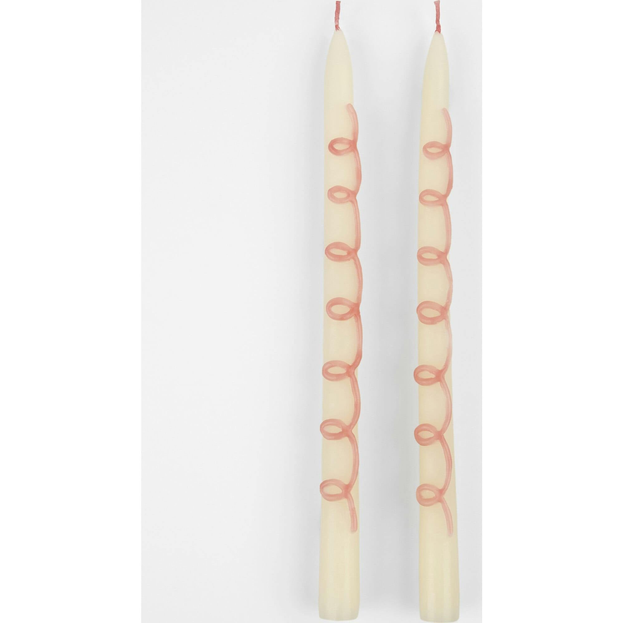Pink Swirl Taper Candles