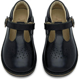 Penny Velcro T-bar Shoe Black Leather, Black