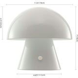 Porcini 7" Contemporary Bohemian Rechargeable/Cordless Iron Integrated LED Mushroom Table Lamp