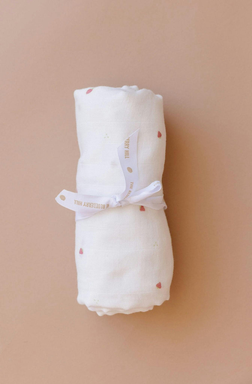 Strawberry Swaddle and Teether Set - Red Strawberry