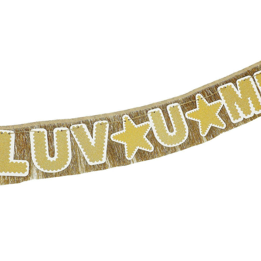 Customizable Gold Fringe Party Banner