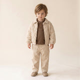 Organic Quilted Bomber Corduroy Jacket - Oat