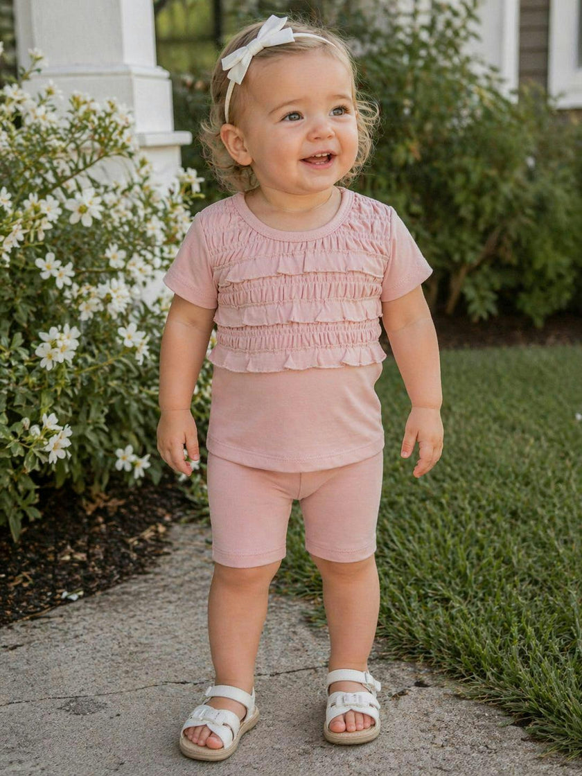 Ruffle Ruched Top & Short Set