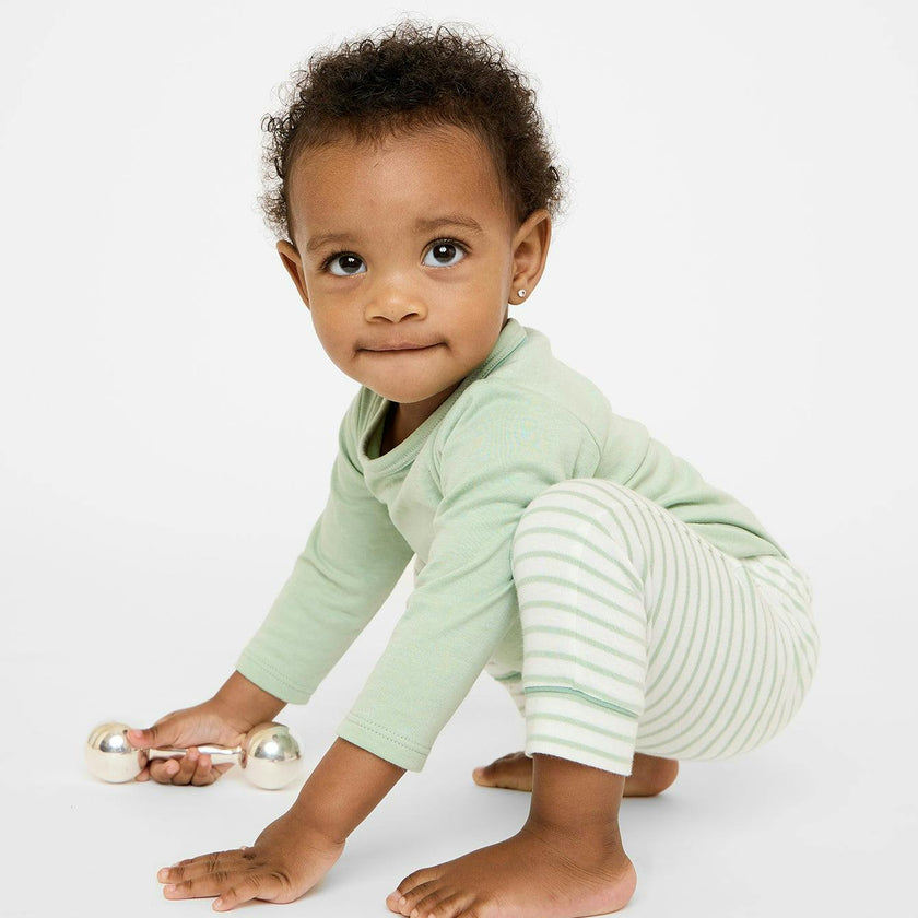 Andy Baby Legging, Dusty Seafoam Mini Stripe