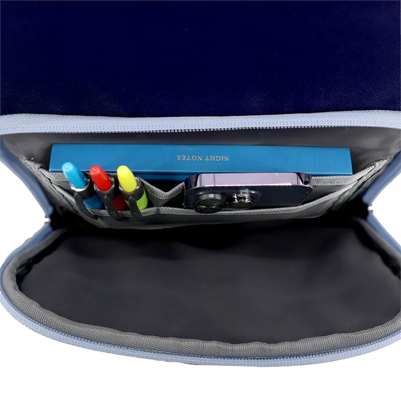 Junior Backpack with Lunch Box and 14oz Water Bottle For School in Navy