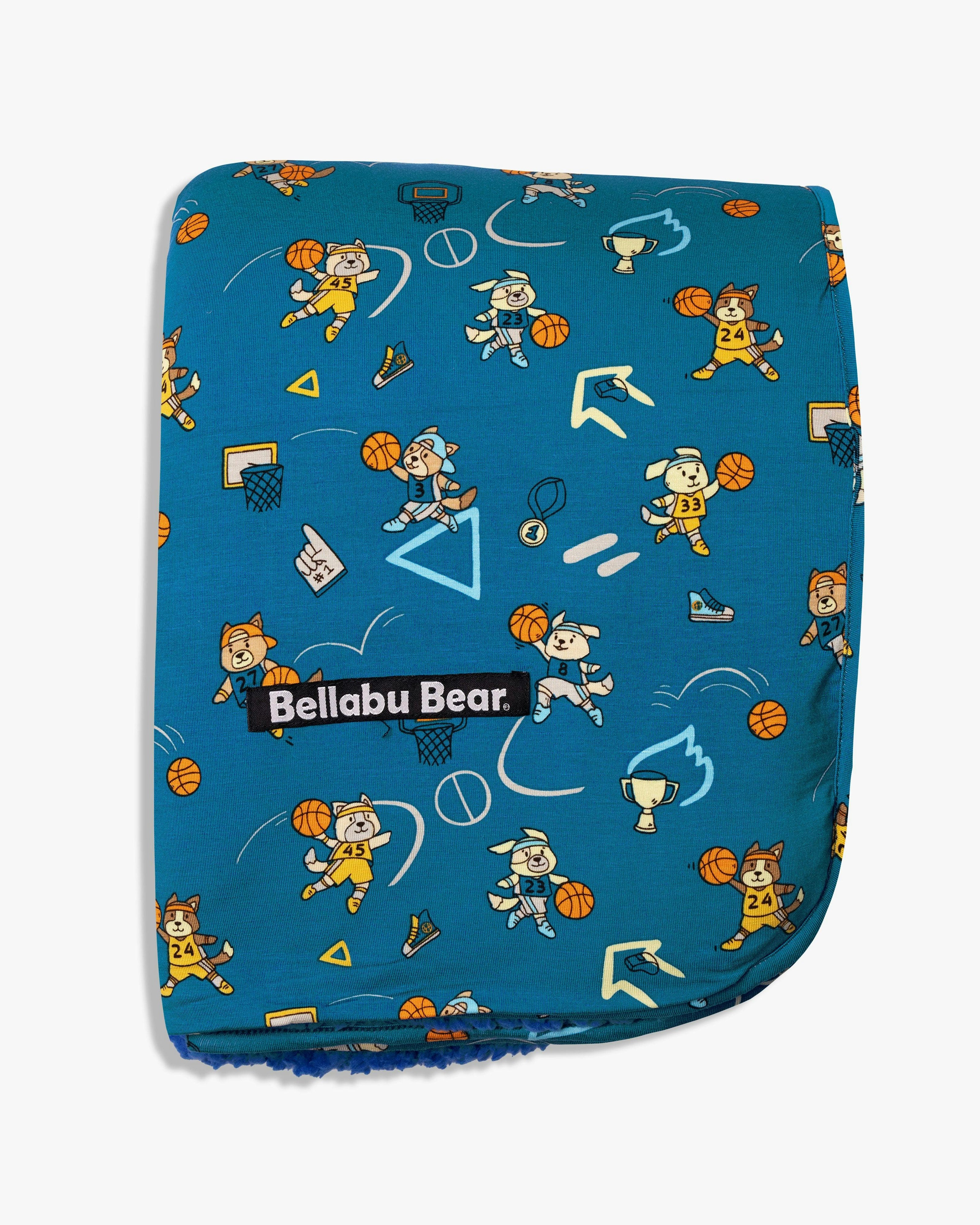 Basketball Pups Bamboo Sherpa Blanket