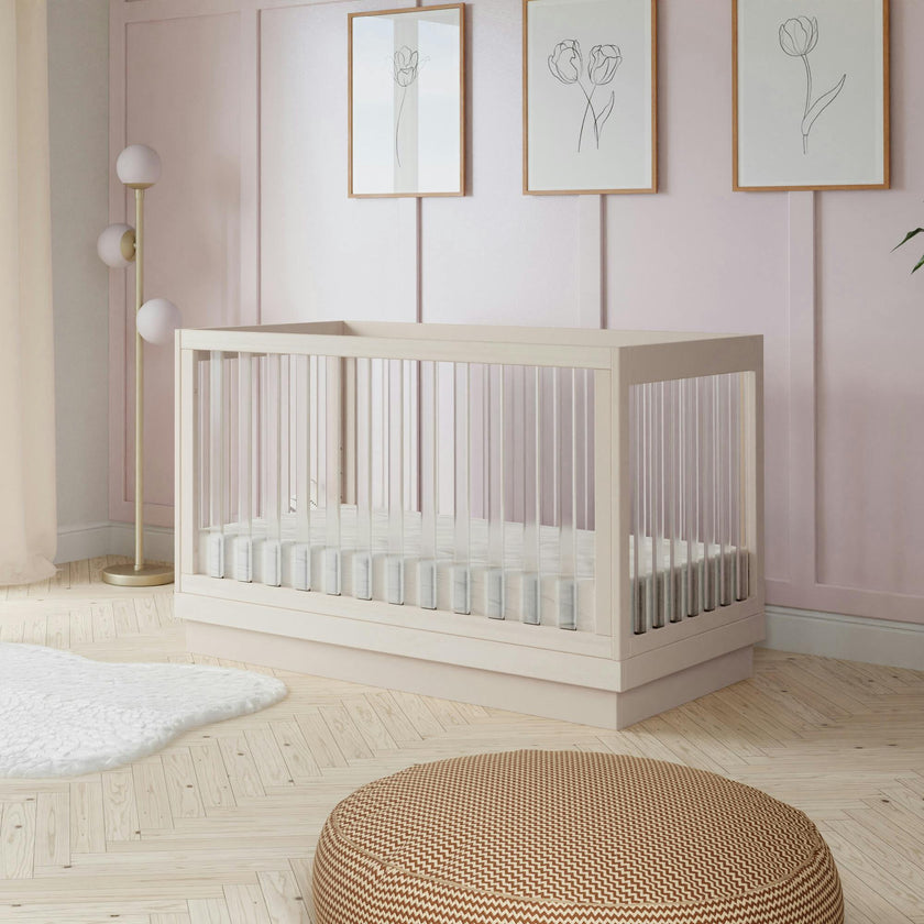 Harlow Acrylic 3-In-1 Convertible Crib With Toddler Bed Conversion Kit