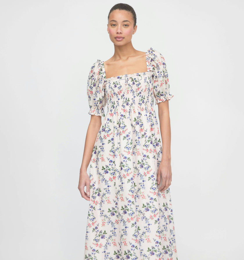 The Scarlett Nap Dress - Pink Scallop Bow Chintz