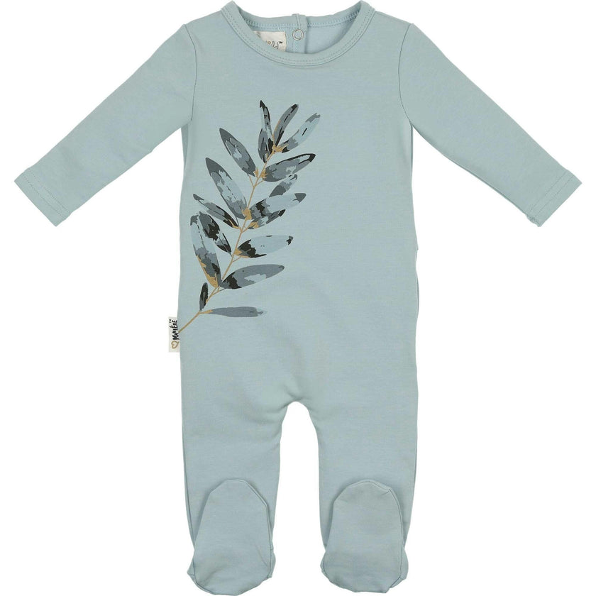 Watercolor Leaves Long Sleeve Footie