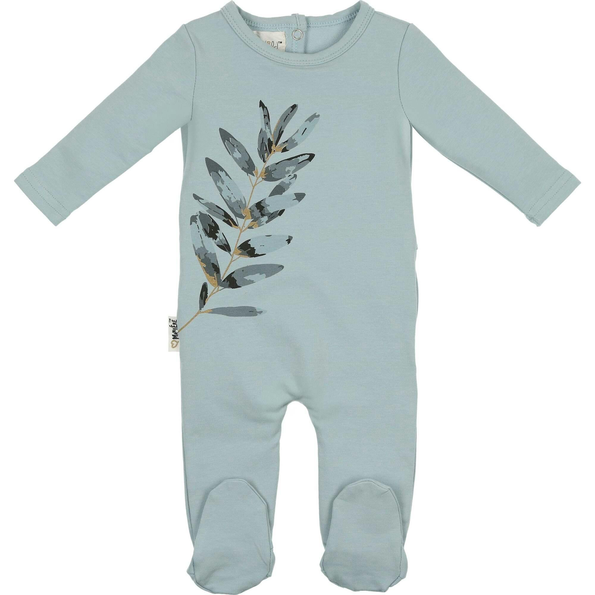 Watercolor Leaves Long Sleeve Footie