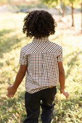 Boys James Shirt in Chestnut Gingham