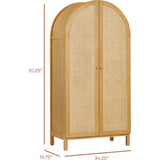 Bondi Cane Assembled Armoire in Honey