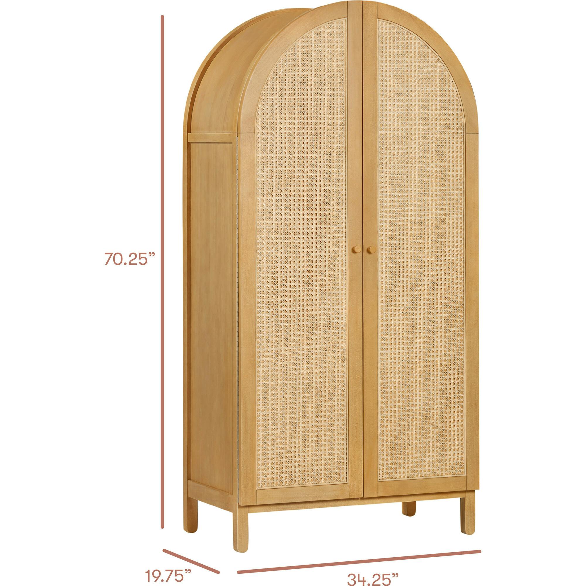 Bondi Cane Assembled Armoire in Honey