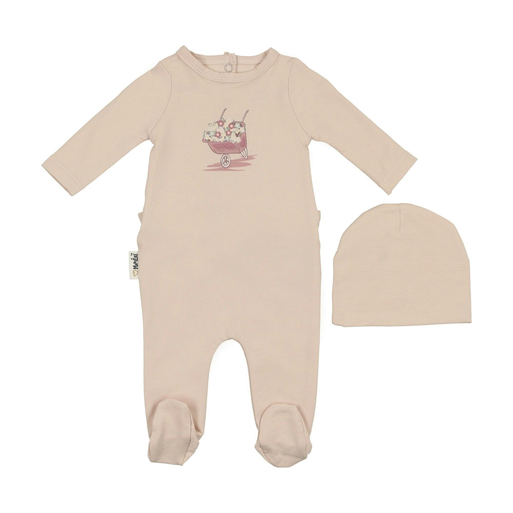 Whimsy Wheelbarrow Footie and Beanie Set