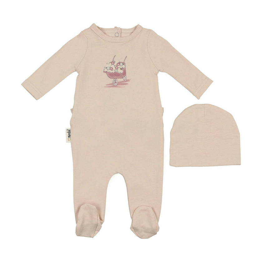 Whimsy Wheelbarrow Footie and Beanie Set
