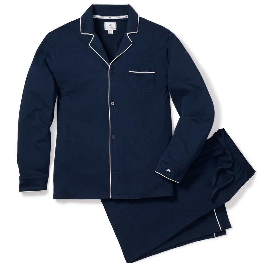 Men's Pima Pajama Set in Navy