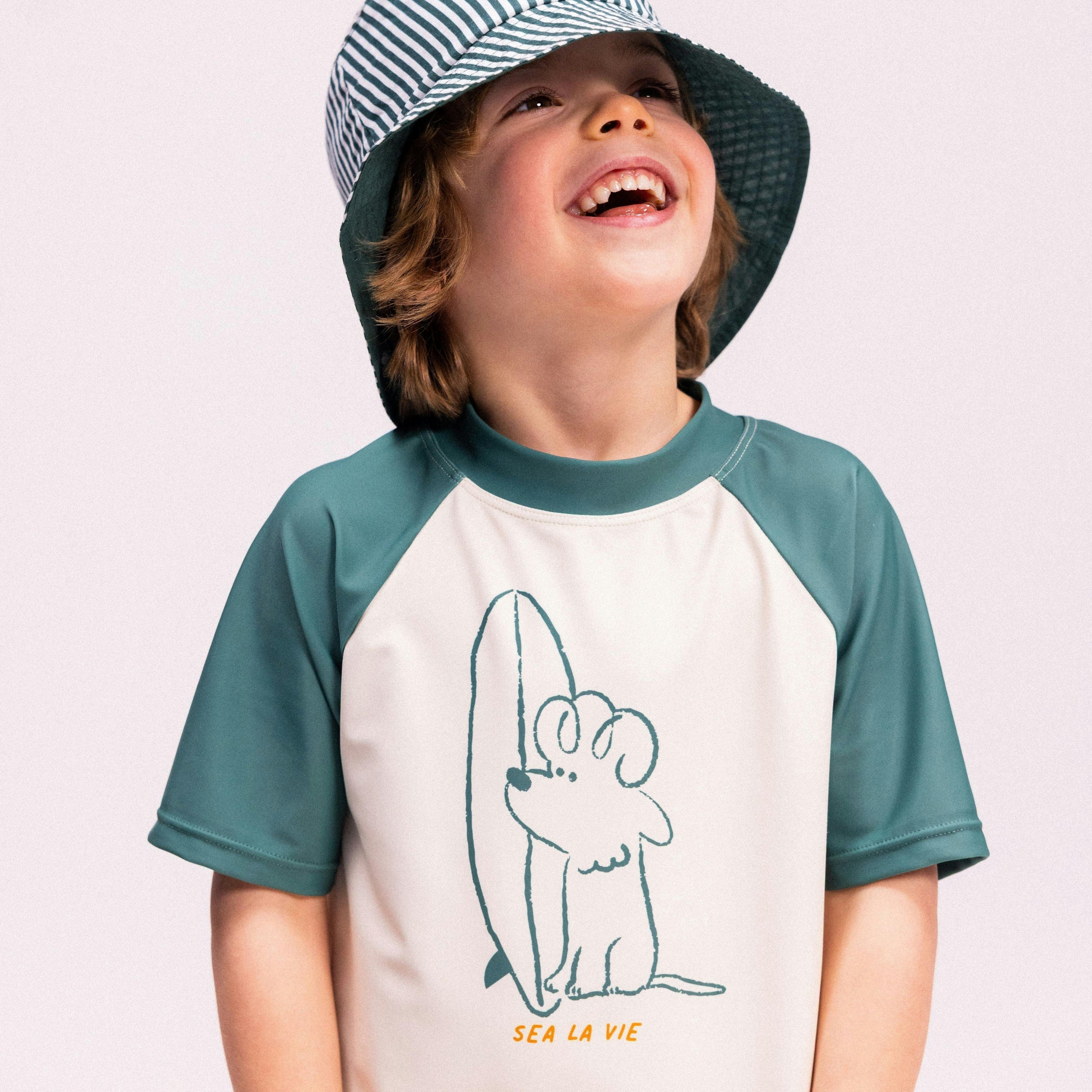 Swim Shirt Short Sleeves - Green - Surfer