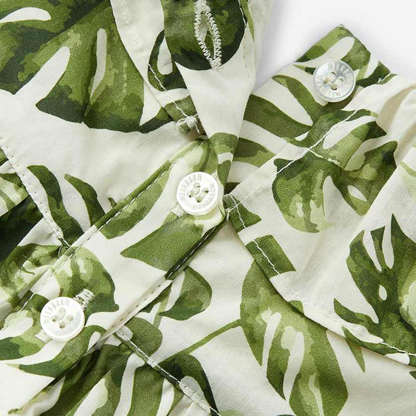 Island Leaf Ruffle Dress & Bloomers