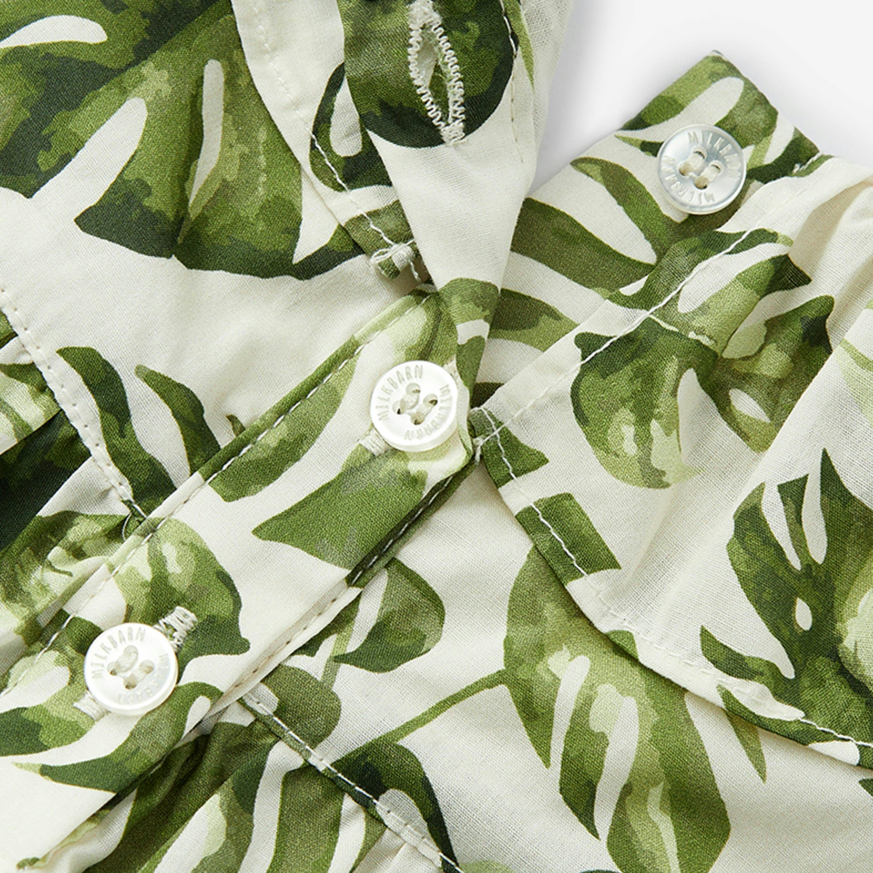 Island Leaf Ruffle Dress & Bloomers