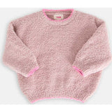 Baby Girls Fuzzy Boxy Contrast Trim Sweater