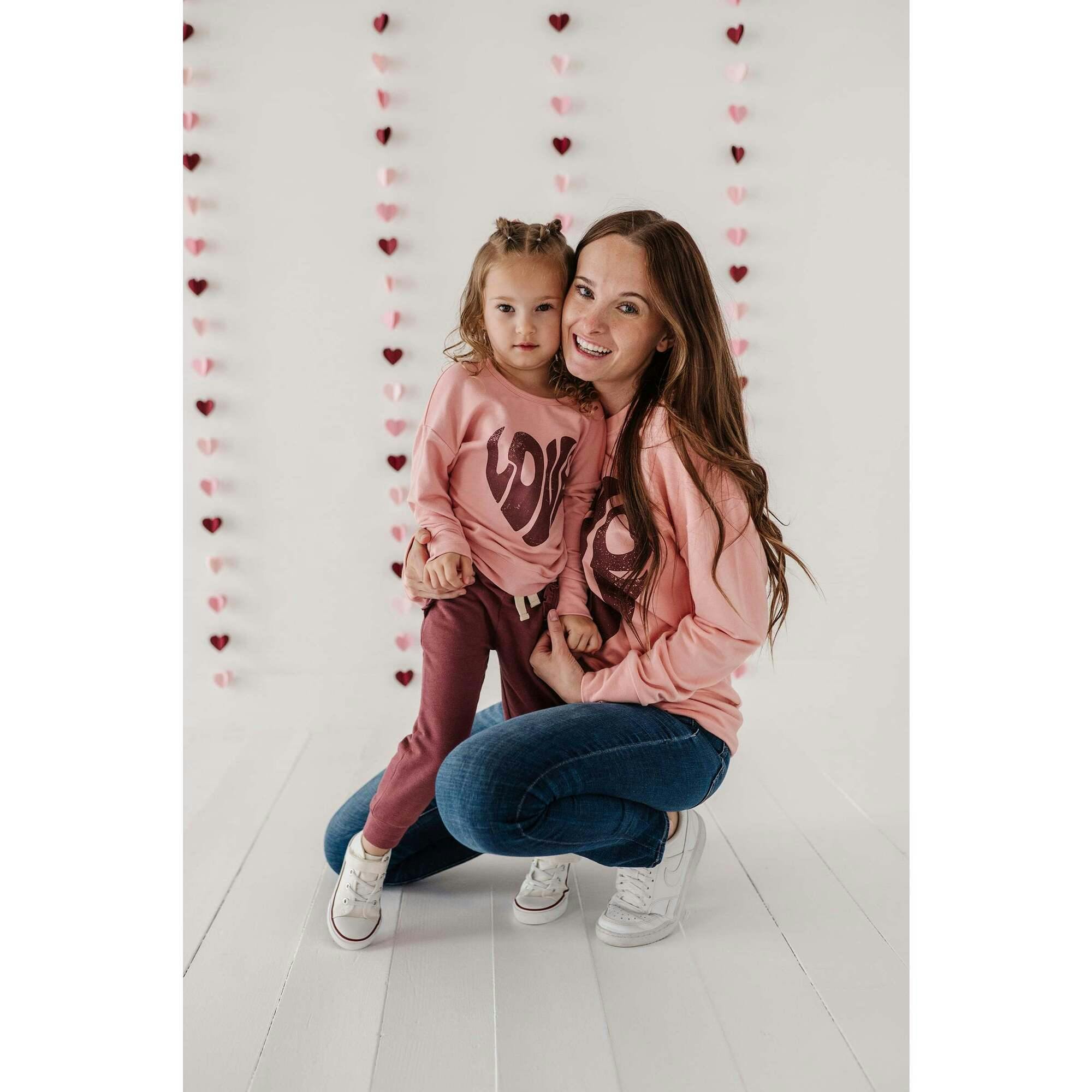 Women's Pullover Love in Rose Brown